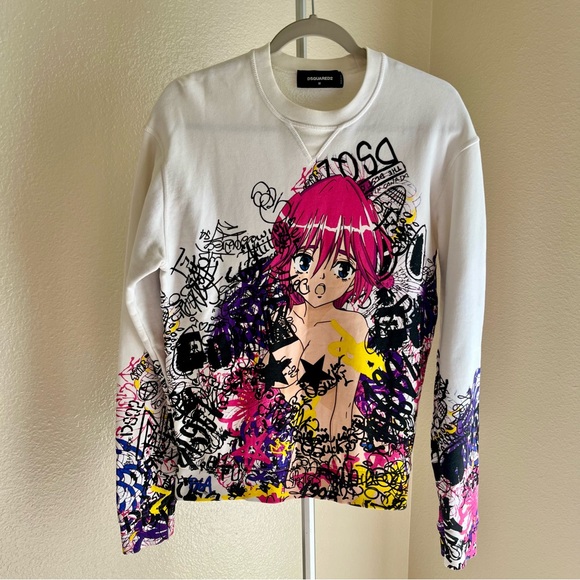 DSQUARED2 Other - Dsquared2 Japanese Manga Graffiti Print French Terry Sweatshirt Size M